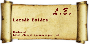 Lezsák Balázs névjegykártya