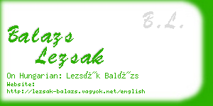 balazs lezsak business card